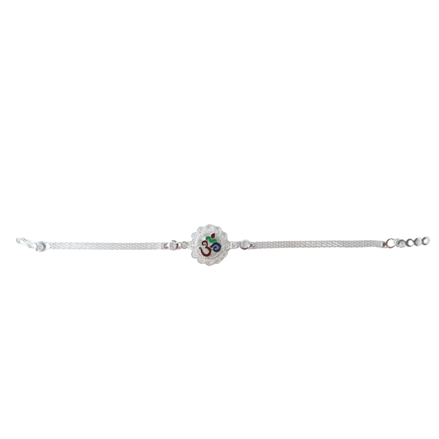 Premium Silver Om Chain Rakhi (1 Pc)
