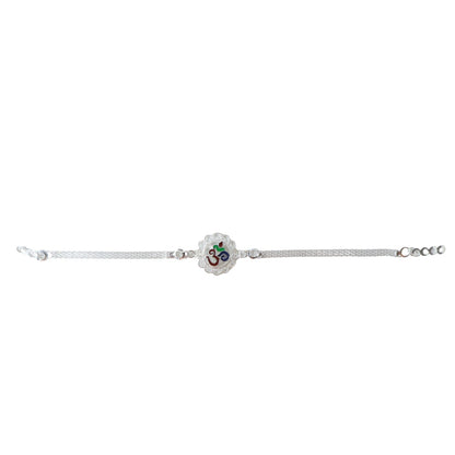 Premium Silver Om Chain Rakhi (1 Pc)