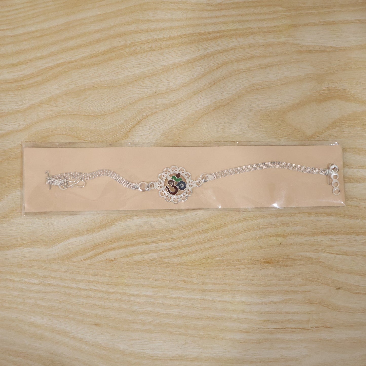 Premium Silver Om Chain Rakhi (1 Pc)