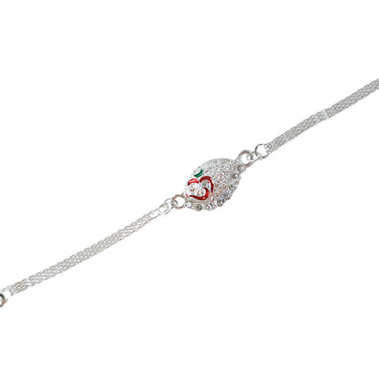 Silver Om Chain Rakhi decorative elements
