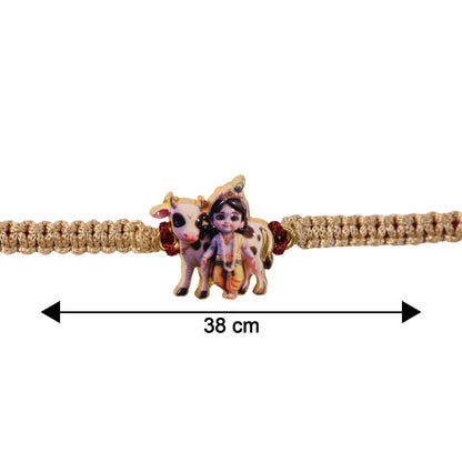Lightweight Krishna Cow fancy rakhi for brother