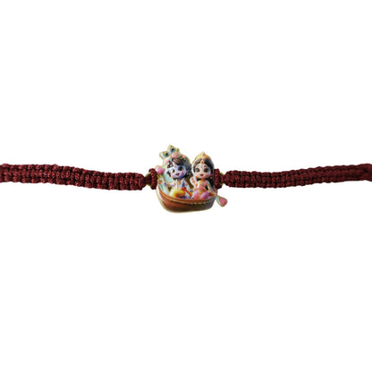 Side angle of Krishna Boat Fanсy Dori Rakhi