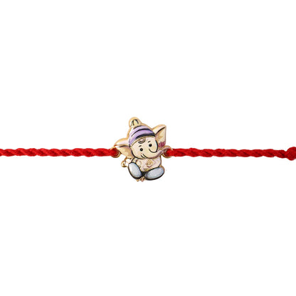 Festive Ganesh design rakhi with decorative beads