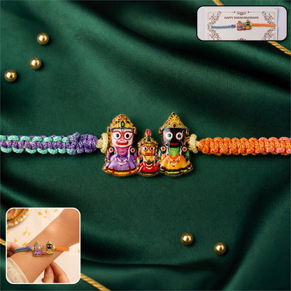 Jagannath Fancy Dori Rakhi with vibrant threads
