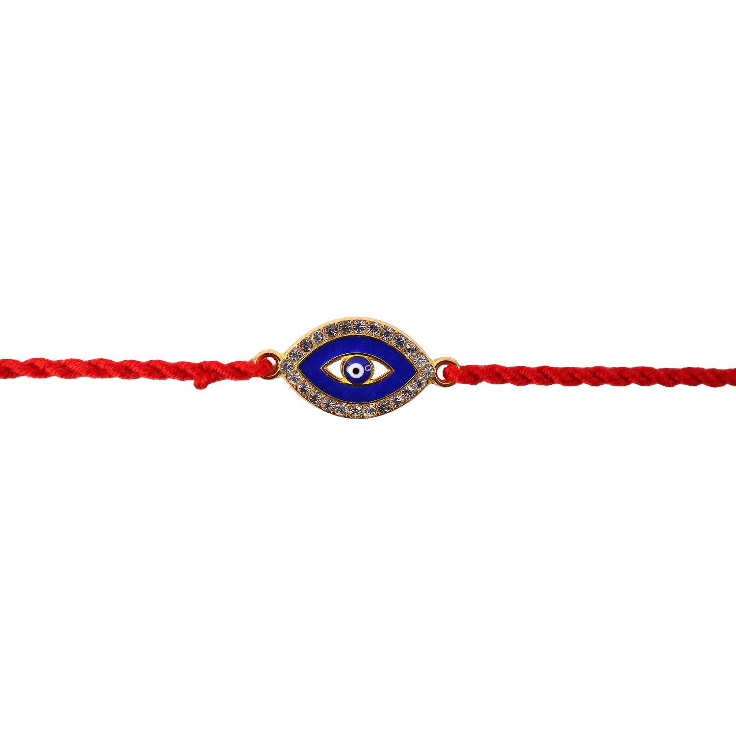 Blue Evil Eye Fancy Dori Rakhi packaging