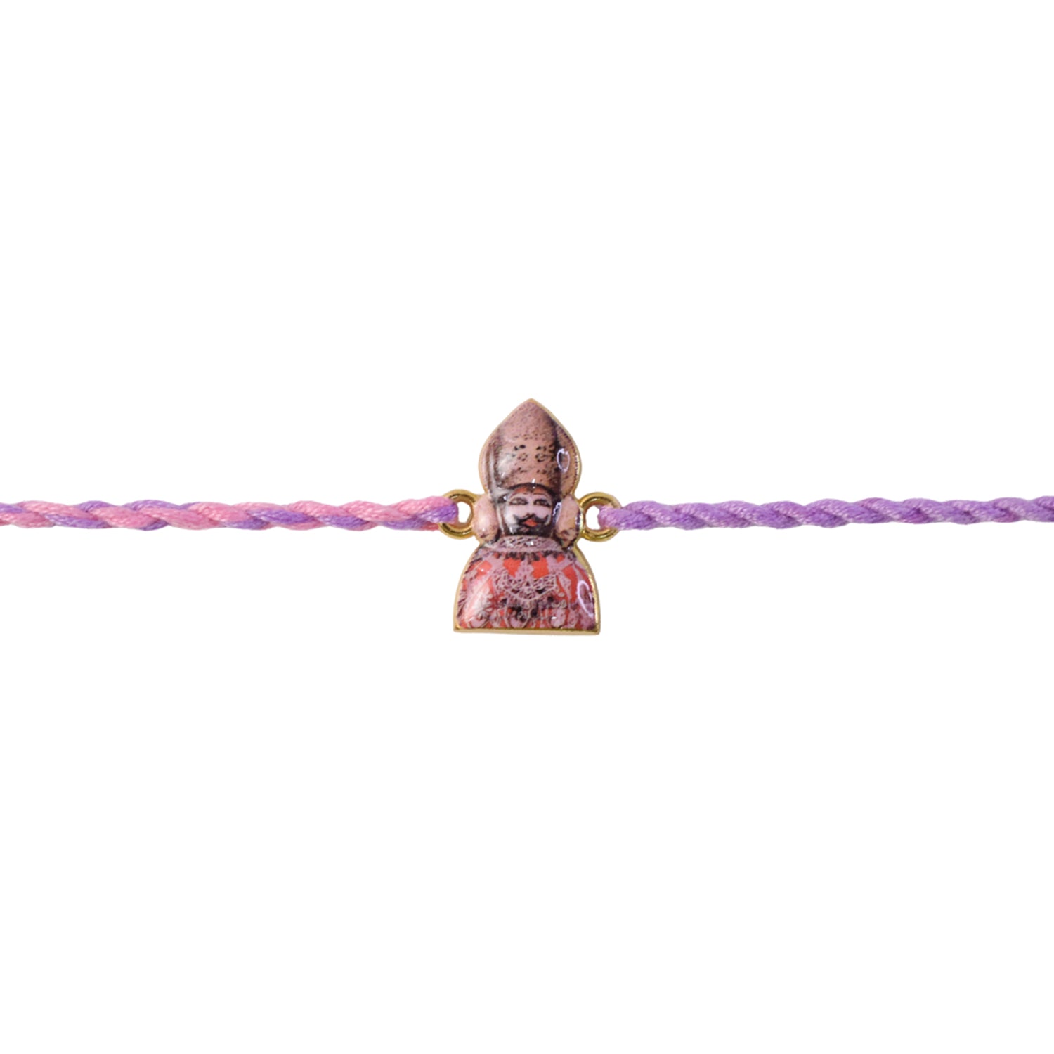 Side angle of Religious Fancy Dori Rakhi with elegant finish