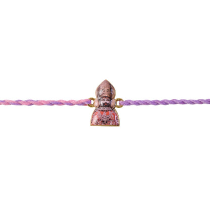 Side angle of Religious Fancy Dori Rakhi with elegant finish