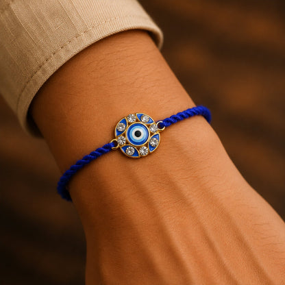 Blue Evil Eye Fancy Dori Rakhi for Brother (1 Pc)
