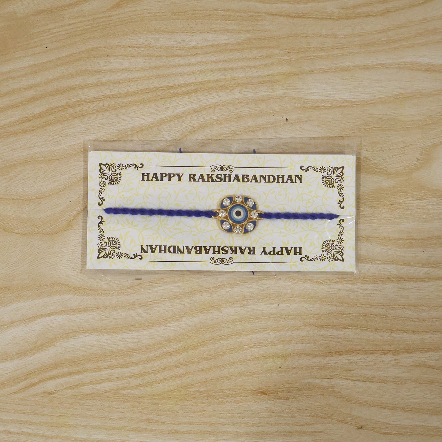 Blue Evil Eye Fancy Dori Rakhi for Brother (1 Pc)