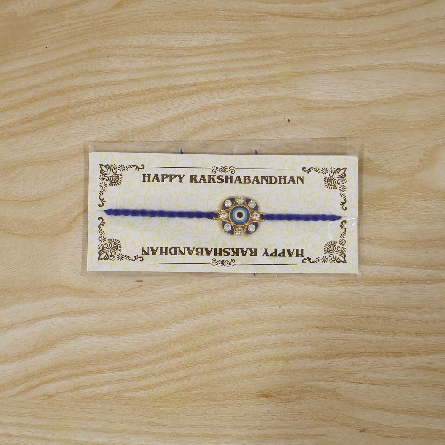 Blue Evil Eye Fancy Dori Rakhi for Brother (1 Pc)