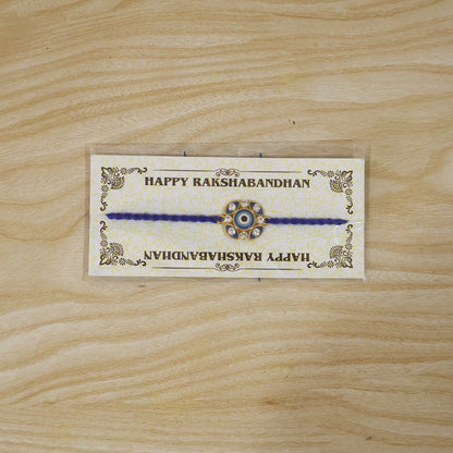 Blue Evil Eye Fancy Dori Rakhi for Brother (1 Pc)