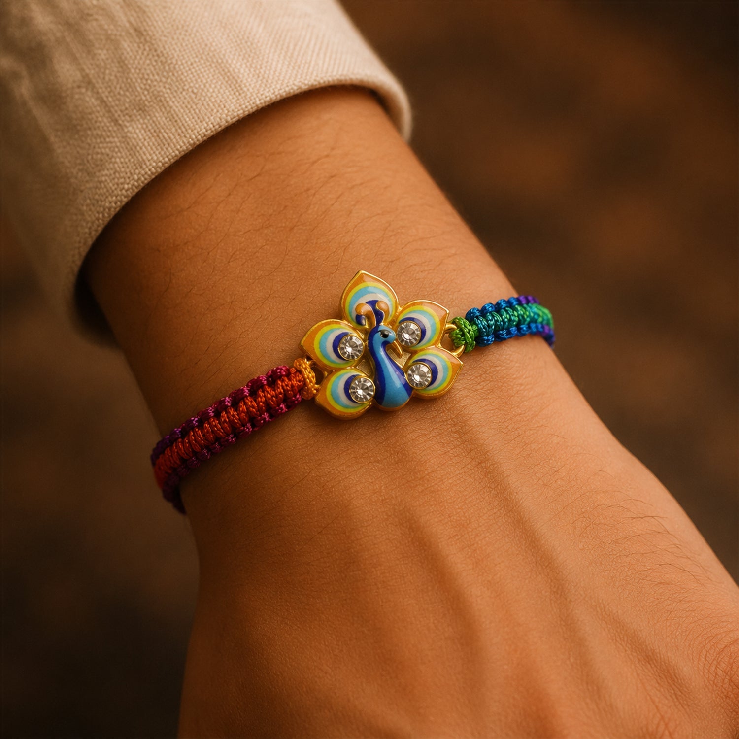 Peacock Design Fancy Dori Rakhi for Brother (1 Pc)