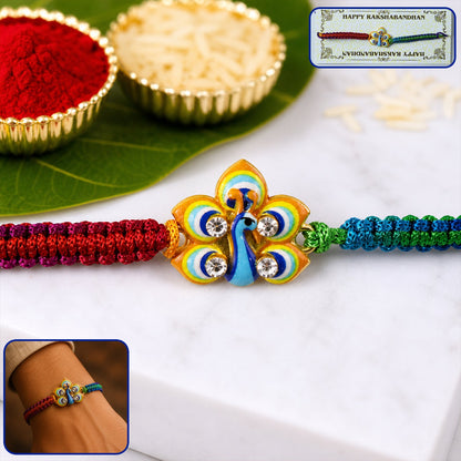Peacock Design Fancy Dori Rakhi for Brother (1 Pc)