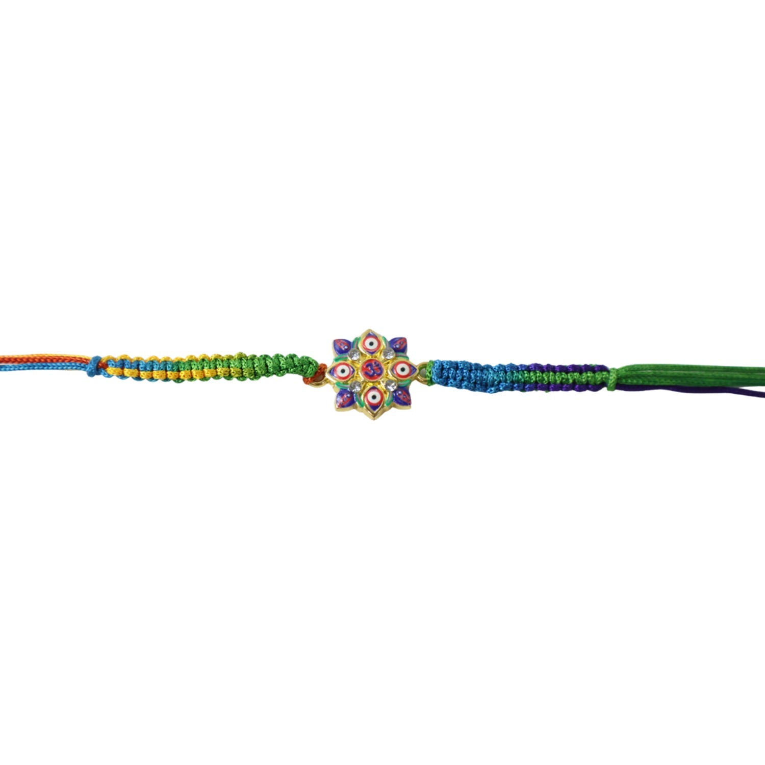 Evil Eye Om Design Fancy Dori Rakhi for Brother (1 Pc)