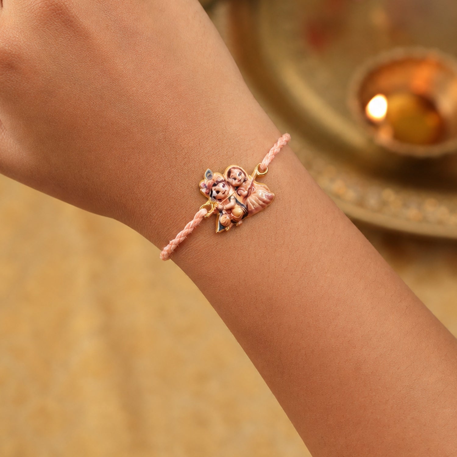 Radha Krishna Cute Fancy Dori Rakhi for Brother (1 Pc)
