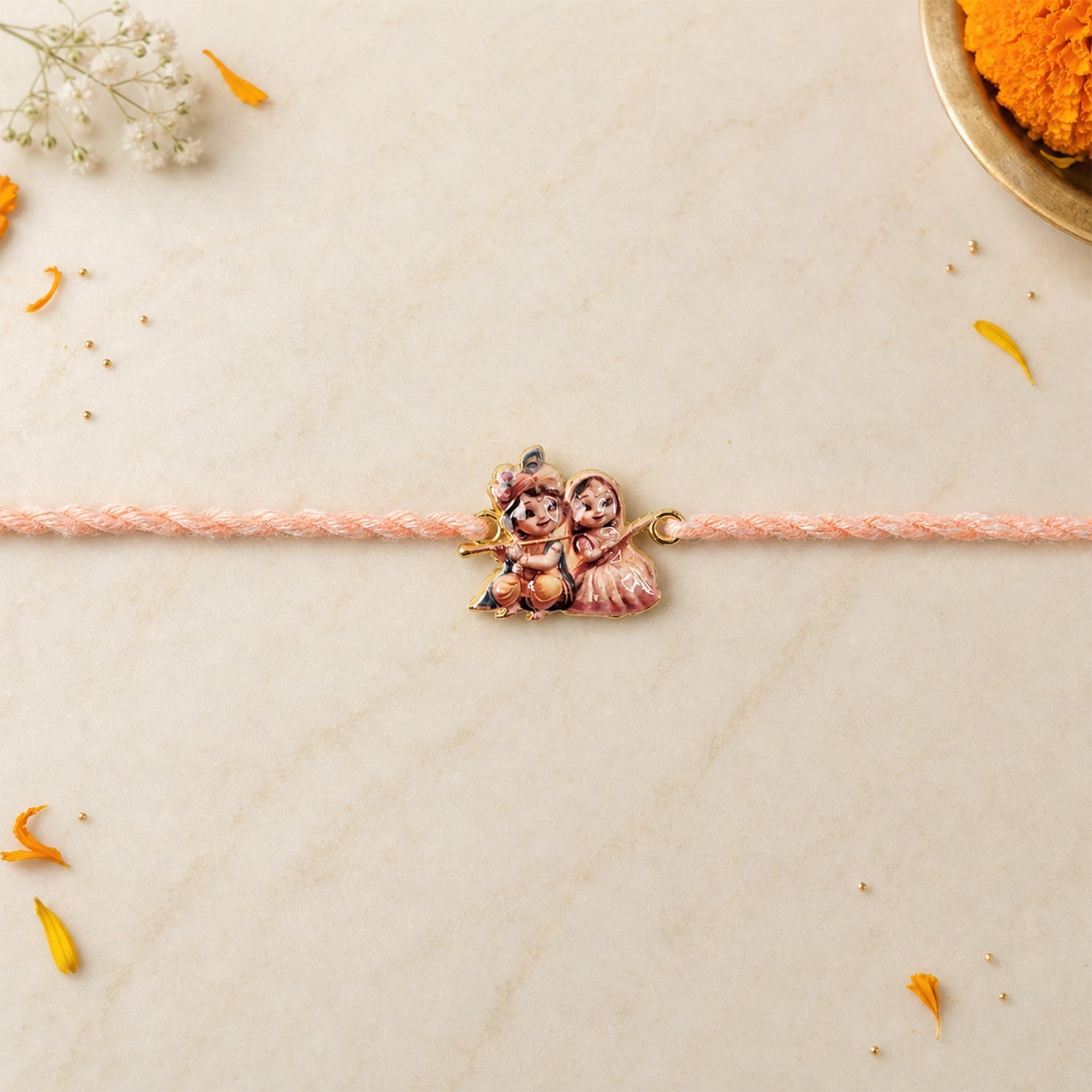 Radha Krishna Cute Fancy Dori Rakhi for Brother (1 Pc)