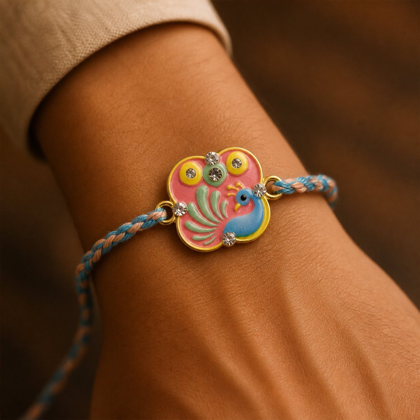 Stylish Peacock Designer Fancy Dori Rakhi for Brother (1 Pc)