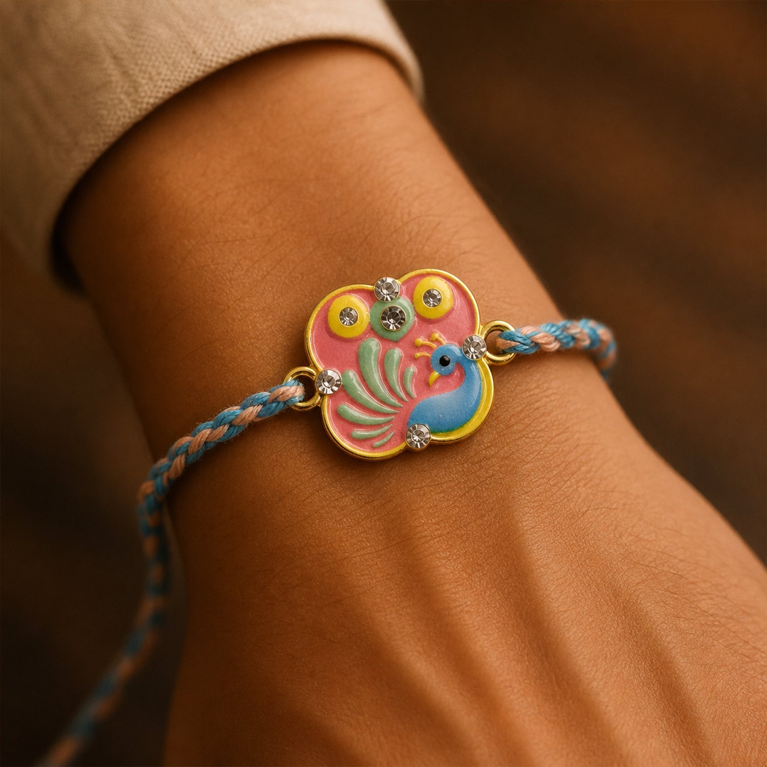 Stylish Peacock Designer Fancy Dori Rakhi for Brother (1 Pc)