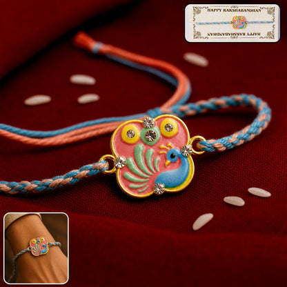 Stylish Peacock Designer Fancy Dori Rakhi for Brother (1 Pc)