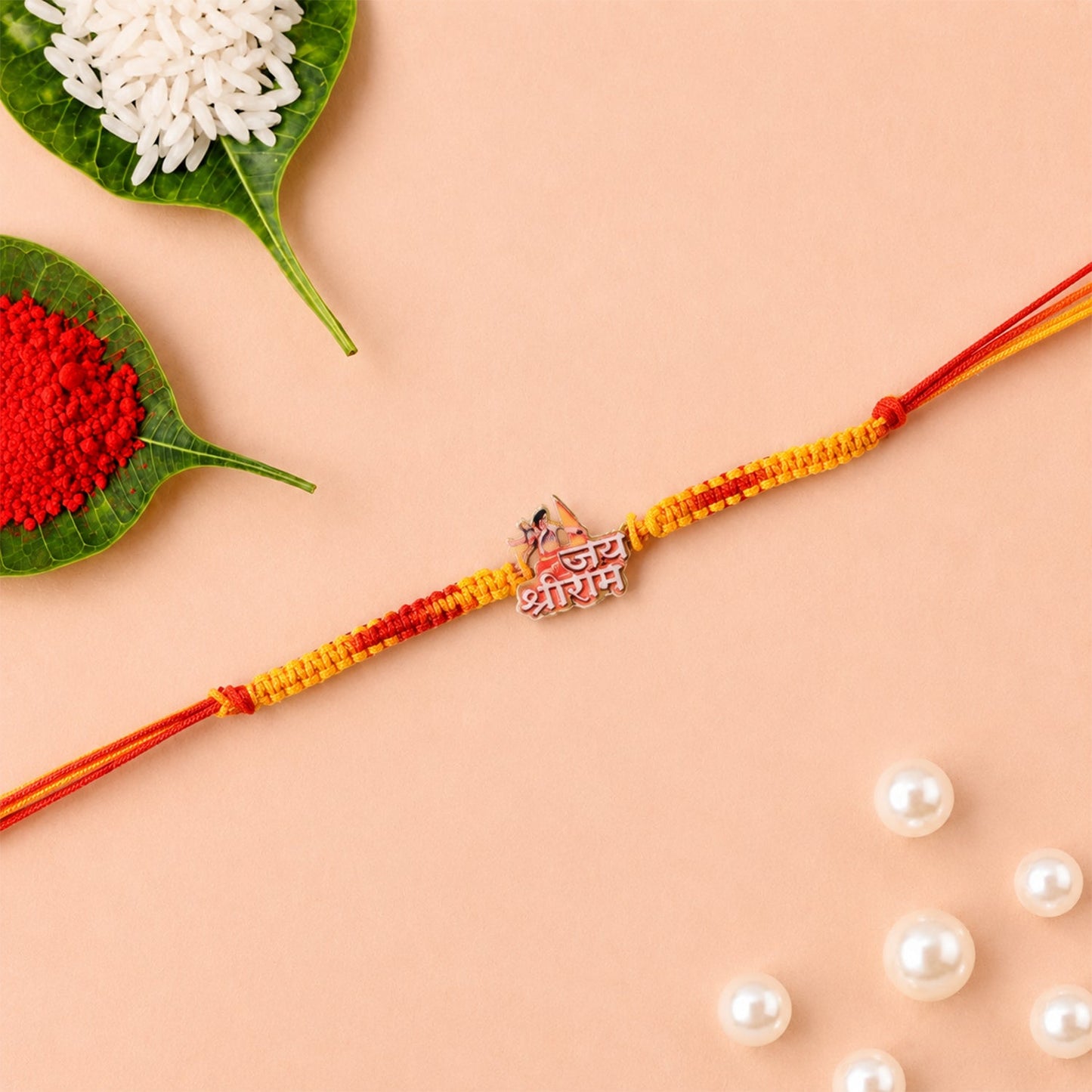 Jay Shree Ram Design Fancy Dori Rakhi for Brother (1 Pc)