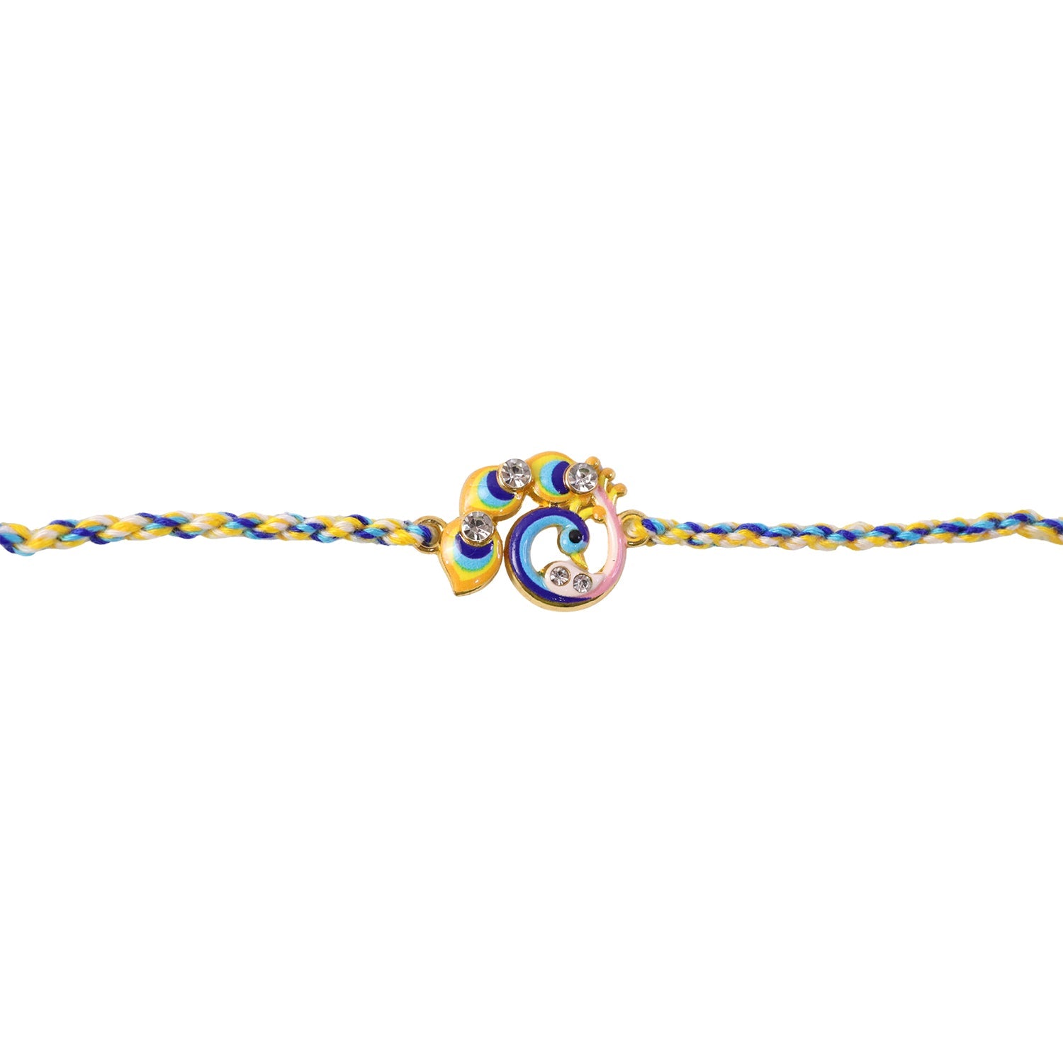 Colorful Peacock Design Fancy Dori Rakhi for Brother (1 Pc)