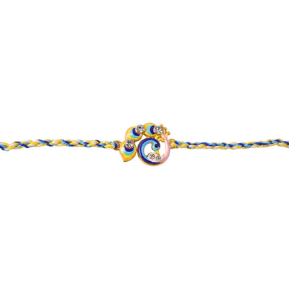 Colorful Peacock Design Fancy Dori Rakhi for Brother (1 Pc)