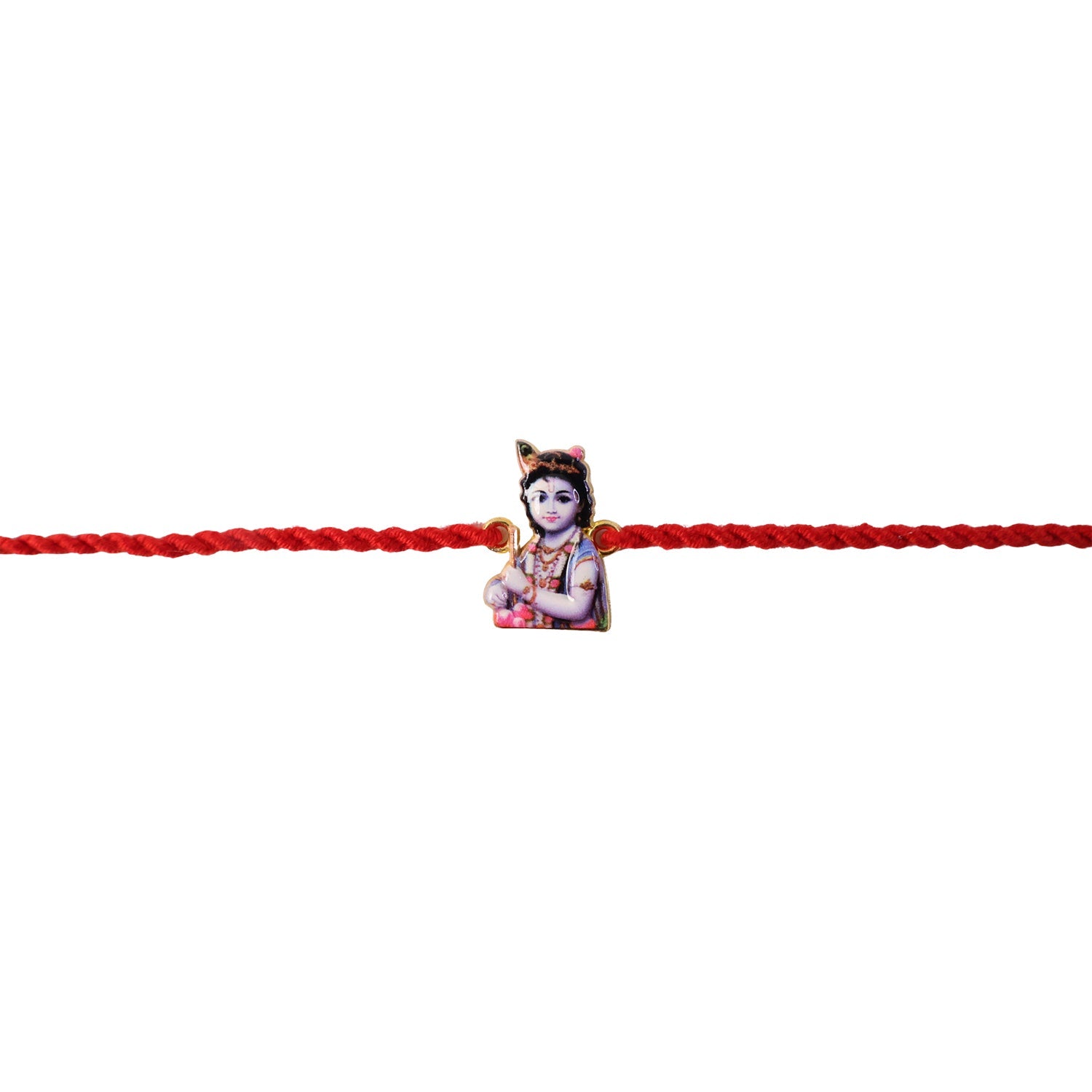 Cute Krishna Charm Fancy Dori Rakhi for Brother (1 Pc)