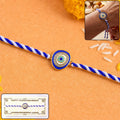 Blue Round Stone Rakhi – Stylish & Traditional Gifting
