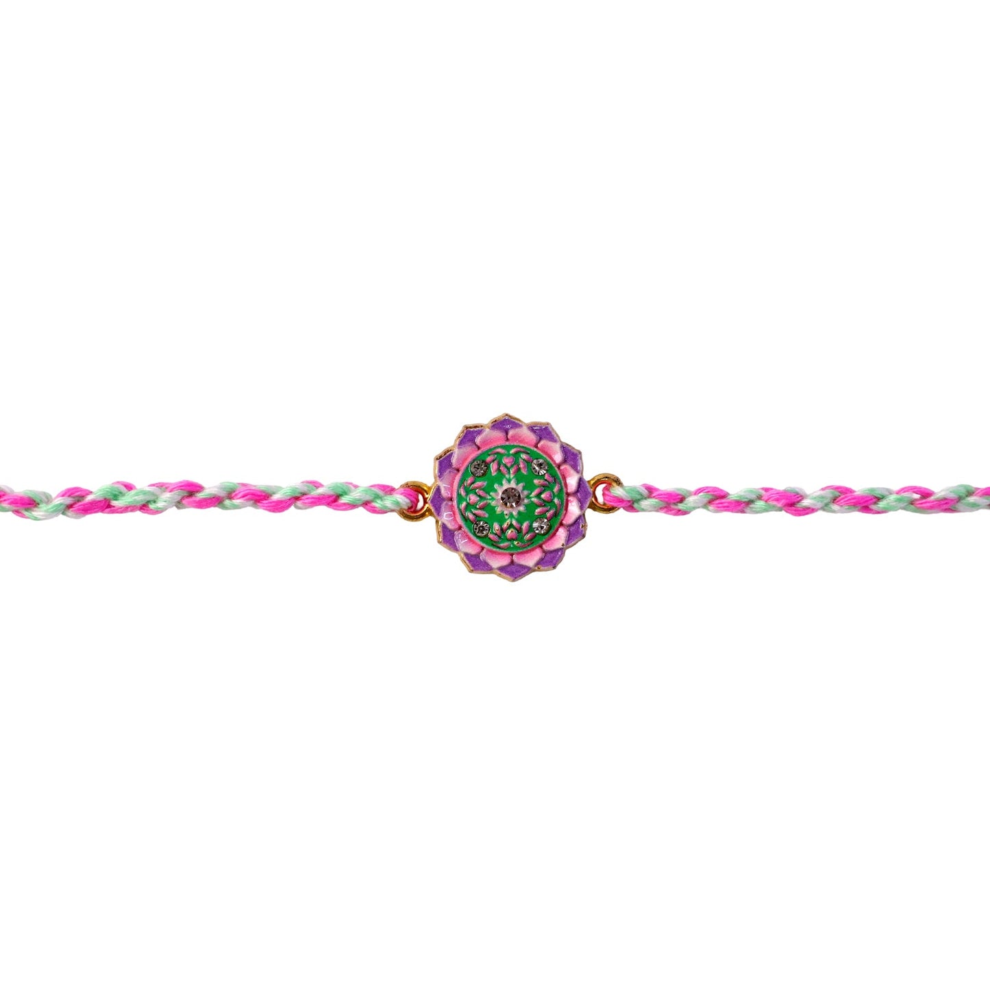 Colorful Floral Charm Fancy Dori Rakhi for Brother (1 Pc)