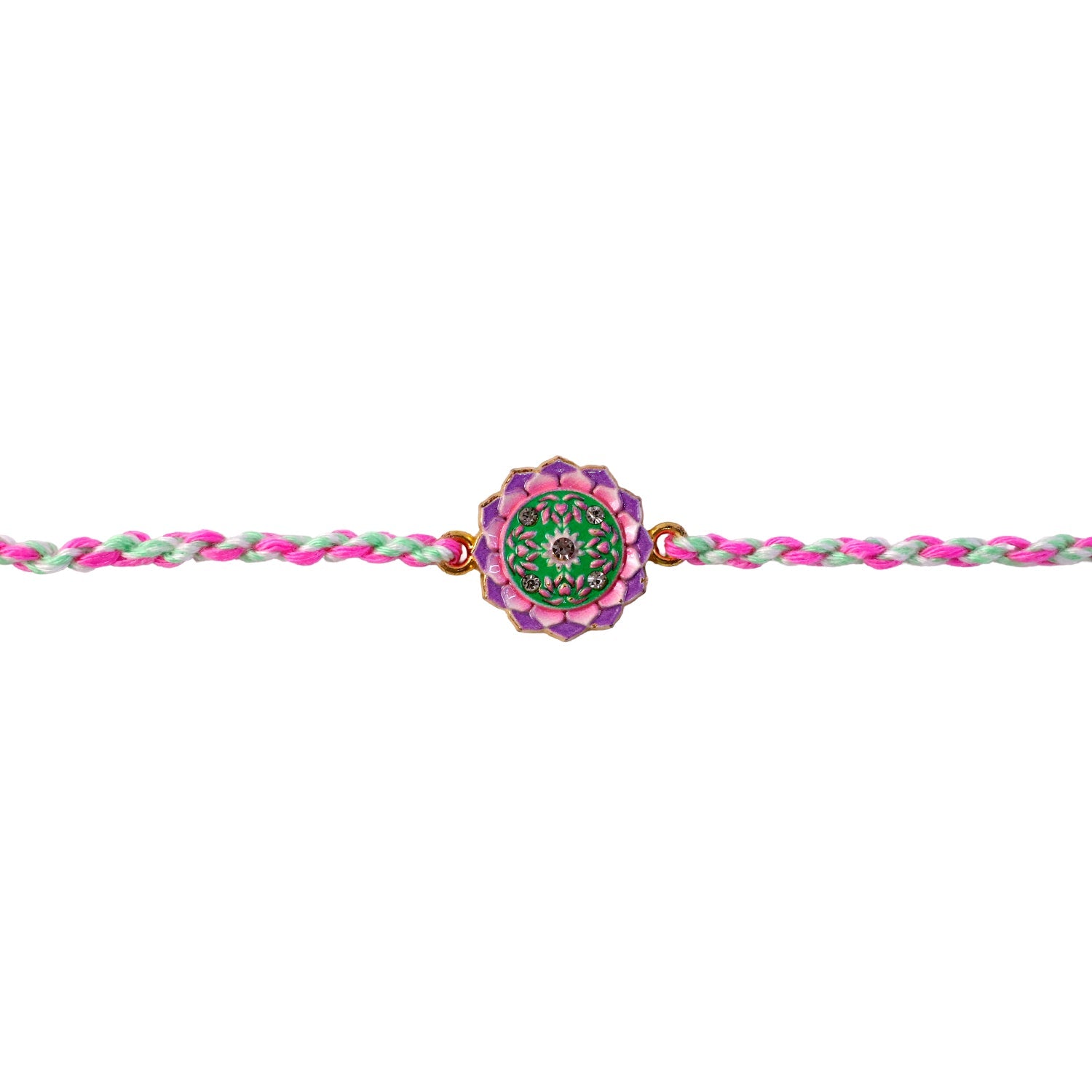 Colorful Floral Charm Fancy Dori Rakhi for Brother (1 Pc)