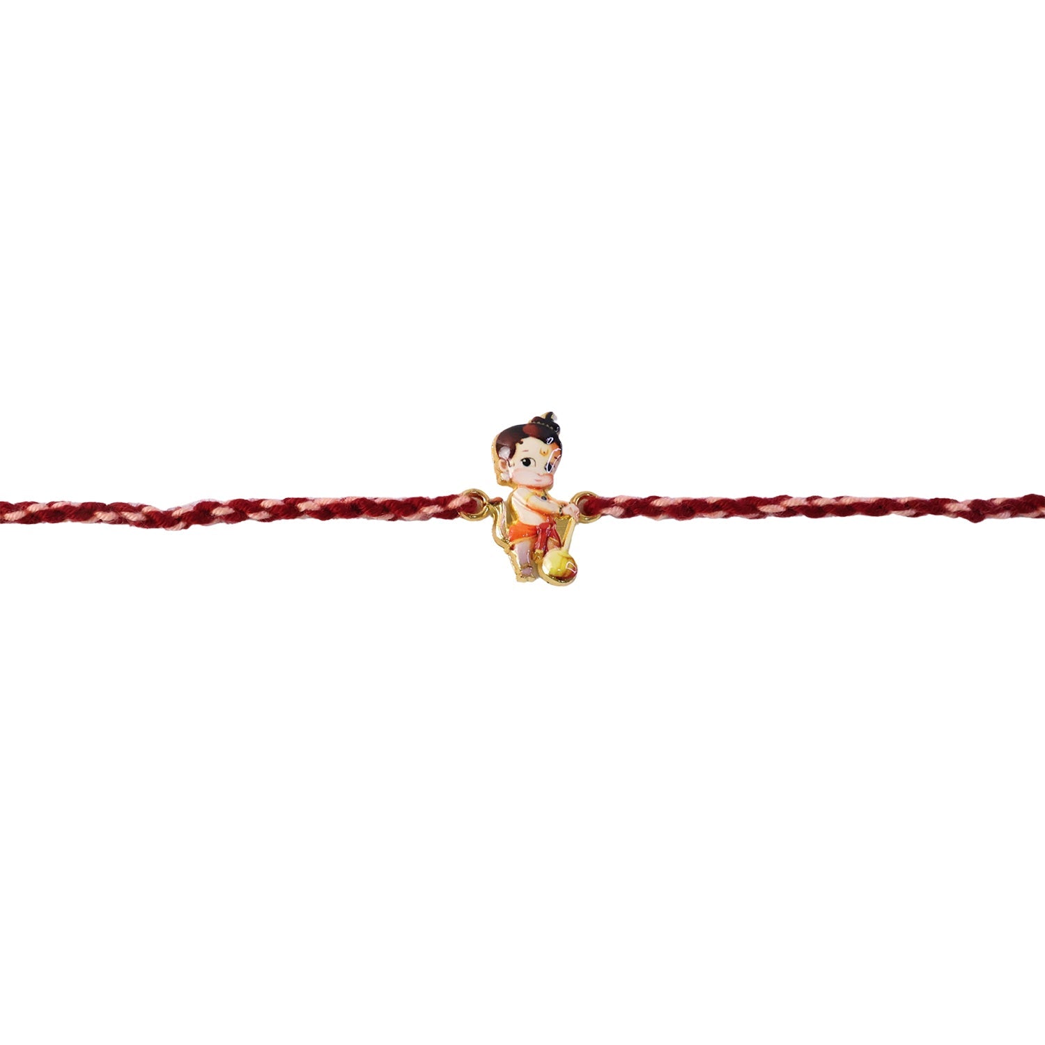 Zoomed image of knot and threads of Fancy Dori Rakhi