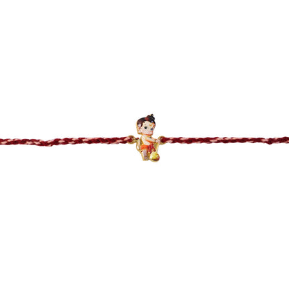 Zoomed image of knot and threads of Fancy Dori Rakhi