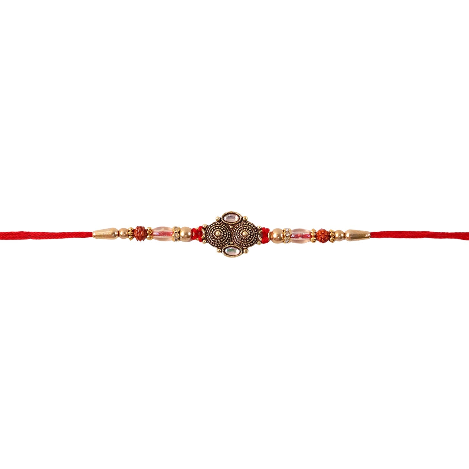 Festive Traditional Rudraksha Rakhi on wrist