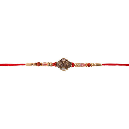 Festive Traditional Rudraksha Rakhi on wrist