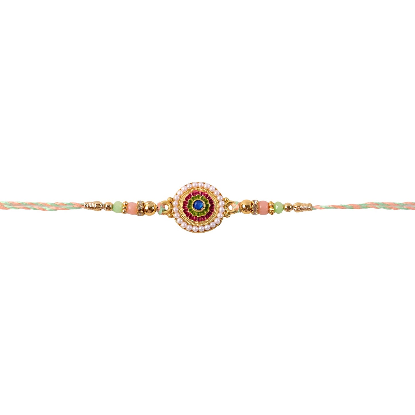 Rakhi with decorative beads and thread