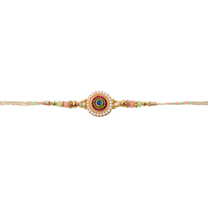 Rakhi with decorative beads and thread