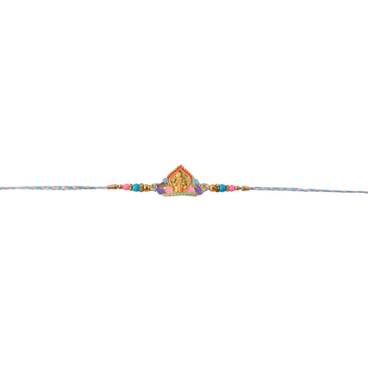 Festive Divine Idol Charm Rakhi with thread and beads