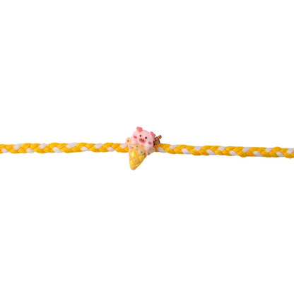 Elegant colorful Cute Pig Ice Cream Fancy Dori Rakhi