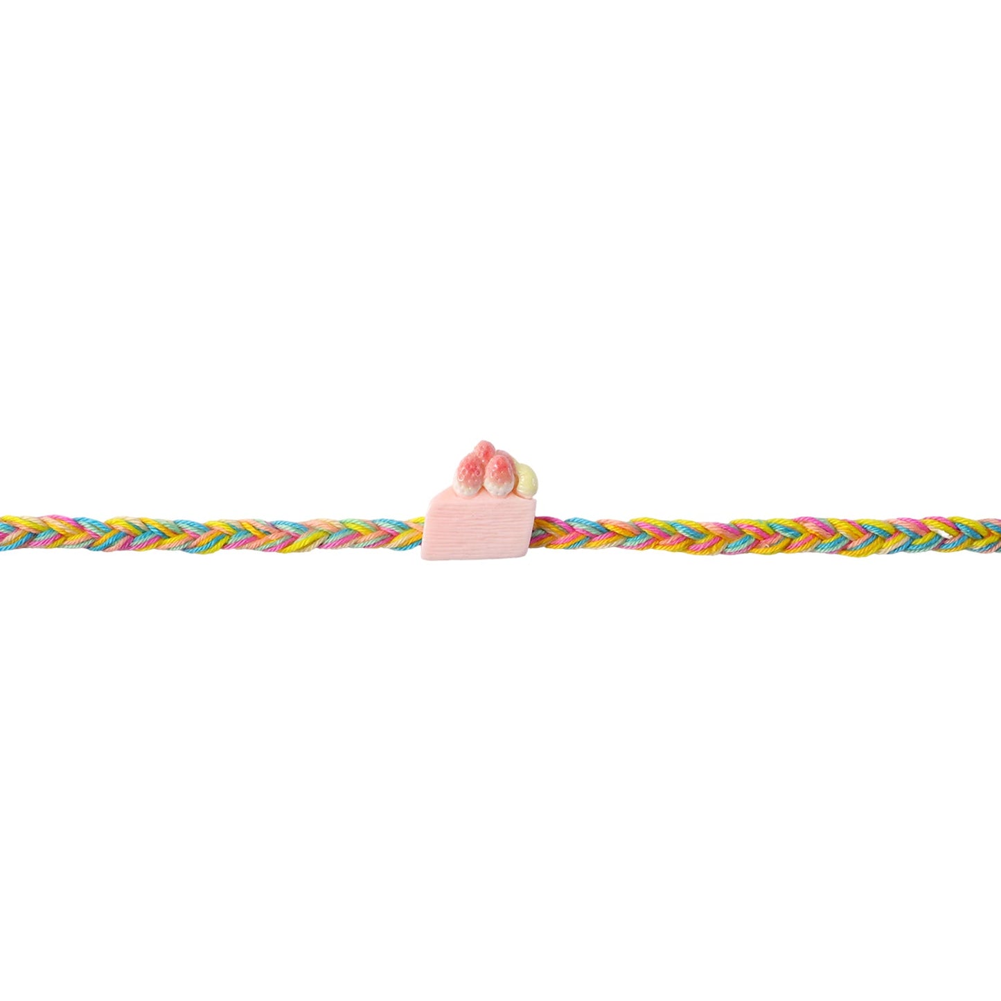 Top view showing rakhi charm and threads