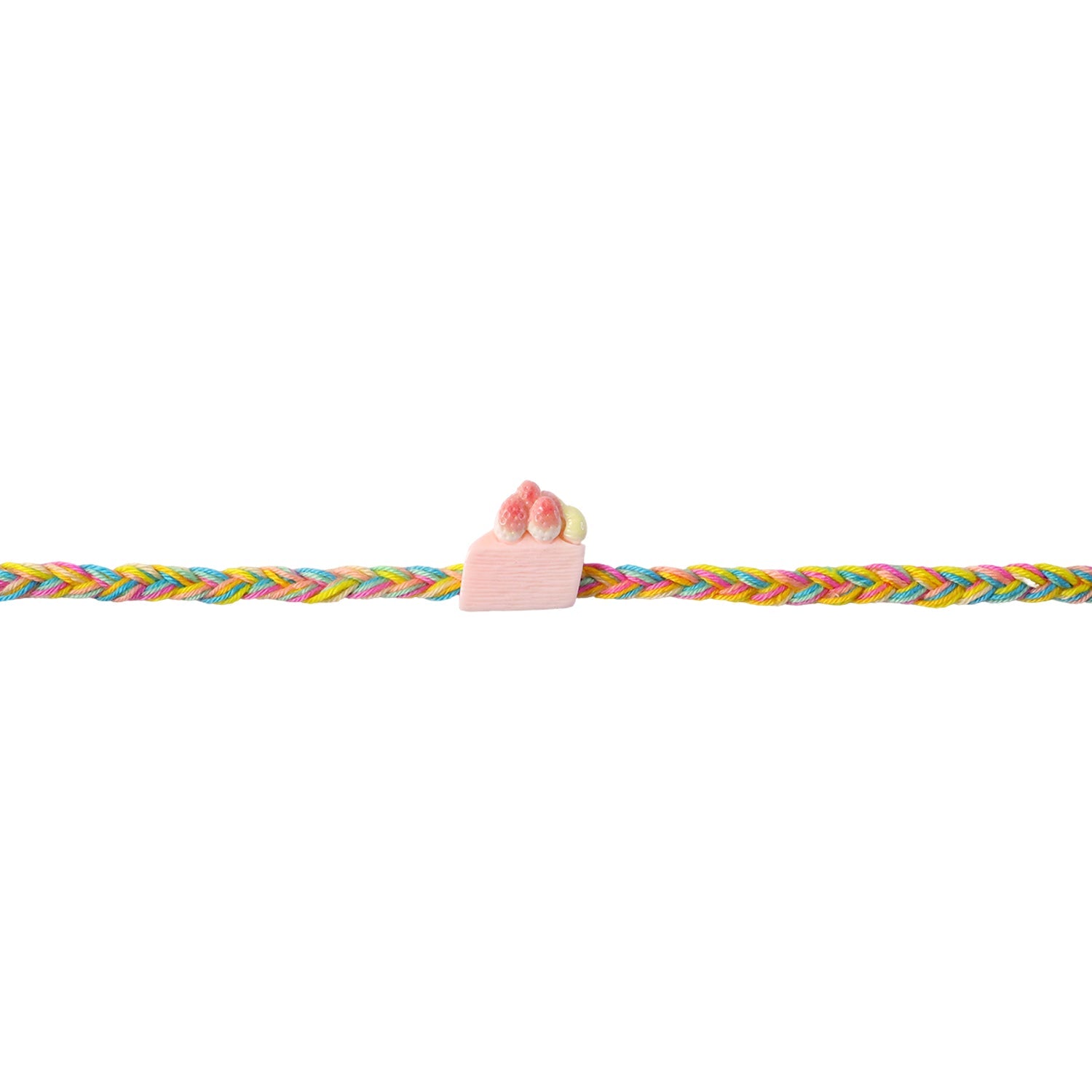Top view showing rakhi charm and threads