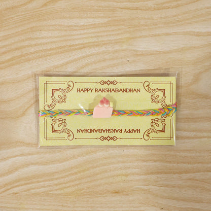 Strawberry Cake Charm Fancy Dori Rakhi side angle