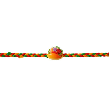 Elegant finishing of colorful fruit fancy dori rakhi