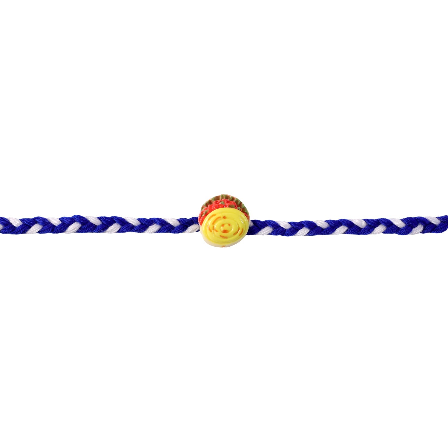 Yellow Sweet Dessert Fancy Dori Rakhi tied and ready to wear
