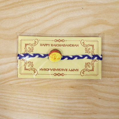 Yellow Sweet Dessert Fancy Dori Rakhi packaging view