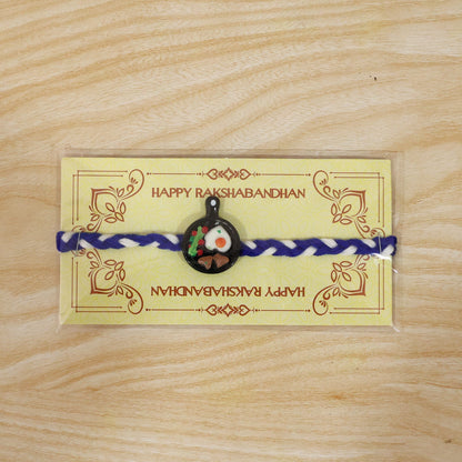 Mini Frying Pan Fancy Dori Rakhi highlighting festive look