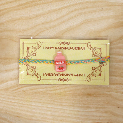 Detailed view of Milk Bottle Fancy Dori Rakhi threads