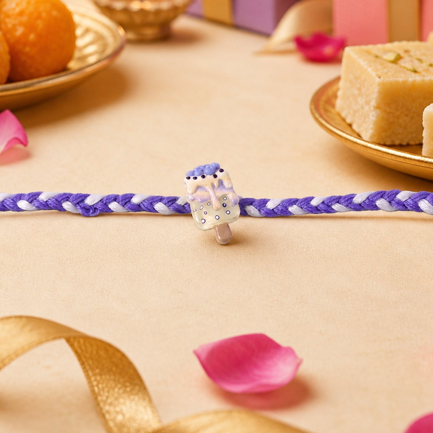 Top view of stylish rakhi for brother
