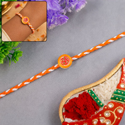 Strawberry Dessert Fancy Dori Rakhi displayed on white background