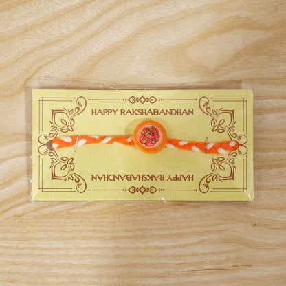 Decorative details of rakhi with focus on thread aesthetics