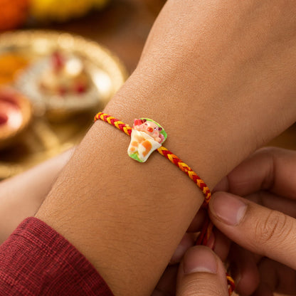 Bright colorful fancy dori rakhi for Raksha Bandhan